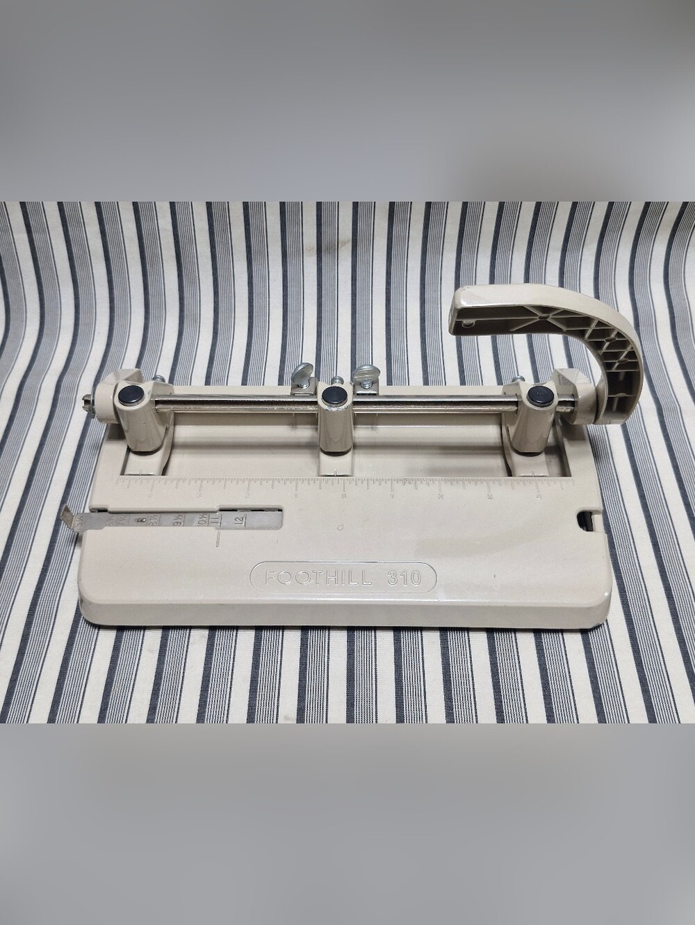 Foothill 310 Adjustable 3 Hole Paper Punch Heavy Duty Made In USA Office Binder